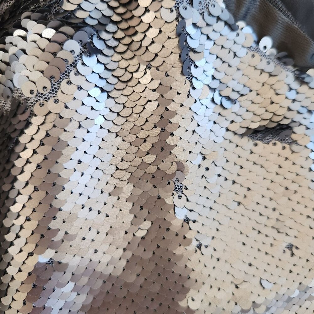 Democracy Sequin Embellished Satin Bomber Jacket Glam Disco Festival Party Cute - Picture 9 of 10